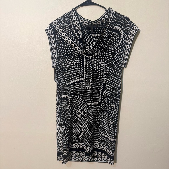BCBGMaxAzria Dresses & Skirts - NWOT BCBGMaxAzria Black & White Geometric Cowl Neck Dress, Size XS
